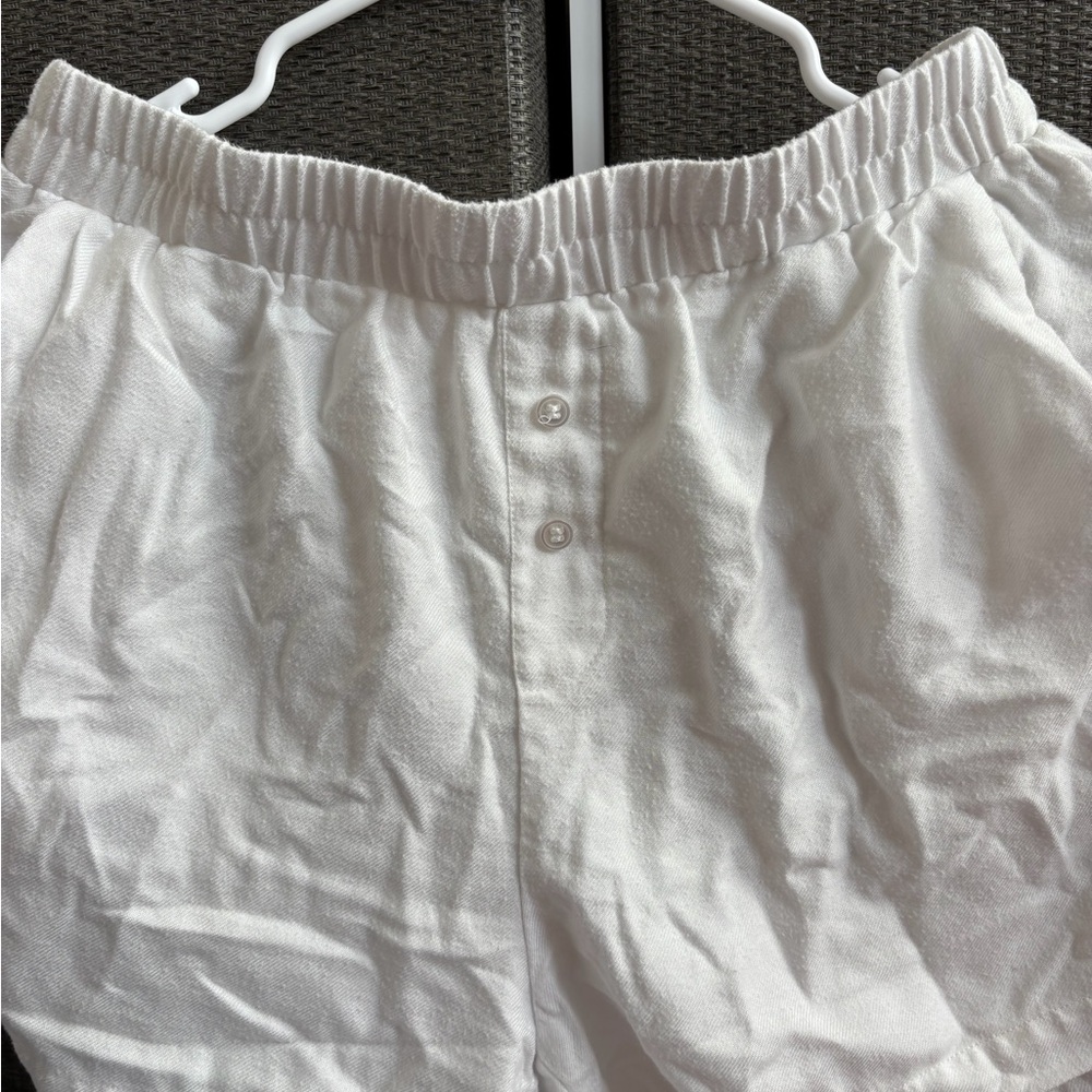 White Elastic Waist Pants